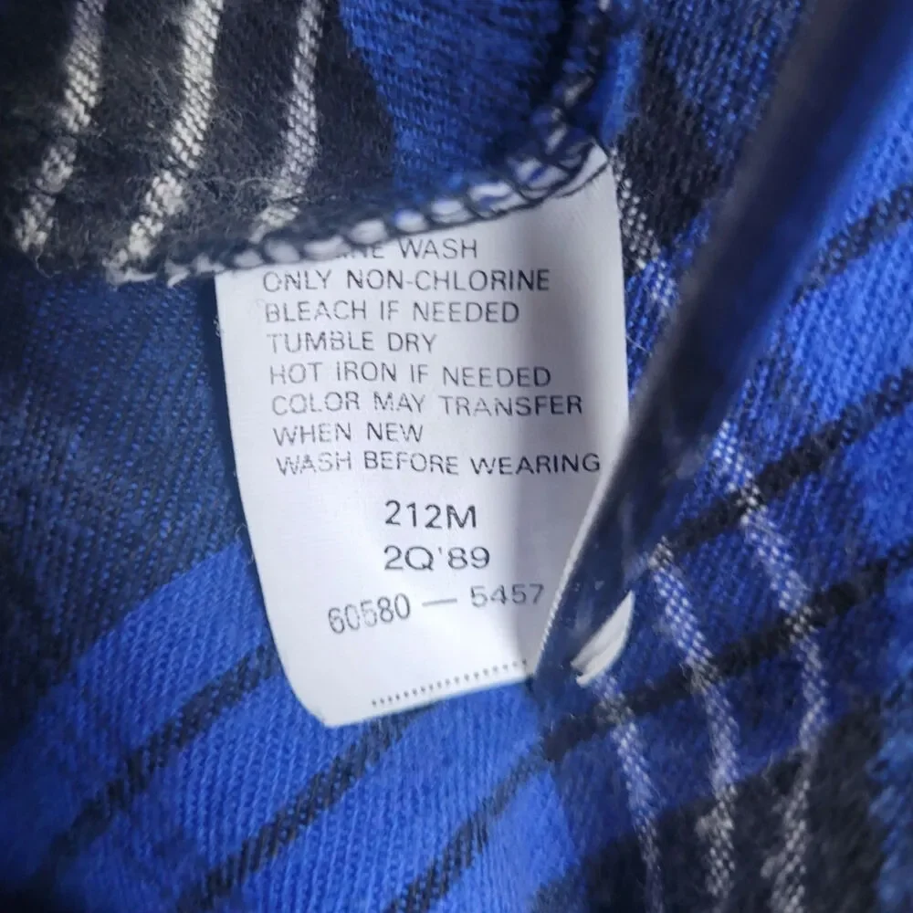 Vintage Levis Sutter Creek XL Flannel Shirt Blue Plaid Cabin Grunge Workwear USA